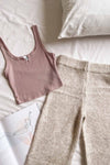 Herneuil Grey Soft Wool Knit Pants | La petite garçonne flatlay