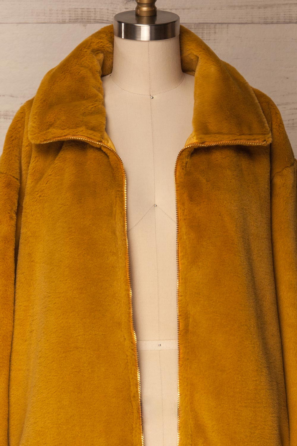 Tubaral Mustard Yellow Faux Fur Bomber Jacket | La Petite Garçonne 3