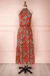 Tuvya Red Floral Halter Maxi Dress | Boutique 1861 front view
