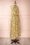 Tuvya Yellow Floral Halter Maxi Dress | Boutique 1861 side view