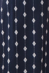 Tyesha Navy Patterned Short Sleeve Wrap Dress | Boutique 1861