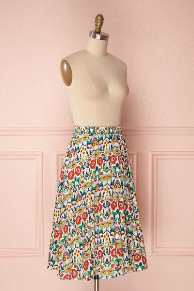 Tyrono Colourful Floral High-Waisted A-Line Skirt | Boutique 1861