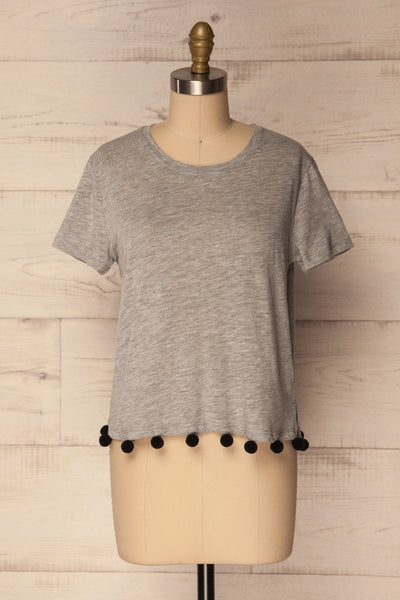 Ubdina Grey T-Shirt With Black Tassels | La Petite Garçonne