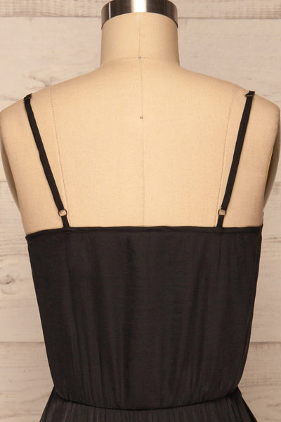 Udine Onyx Black Midi Dress | Robe Noire back close up | La Petite Garçonne