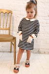 Ugny Mini Navy Striped Kids Tunic Dress | La Petite Garçonne model look