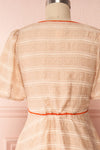 Umbragine Beige Short Sleeve Midi Dress back close up | Boutique 1861