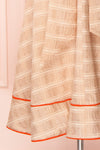 Umbragine Beige Short Sleeve Midi Dress skirt | Boutique 1861