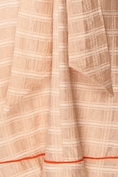 Umbragine Beige Short Sleeve Midi Dress fabric | Boutique 1861