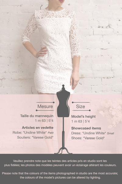 Undine White Short Lace Dress w/ 3/4 Sleeves | Boutique 1861 template