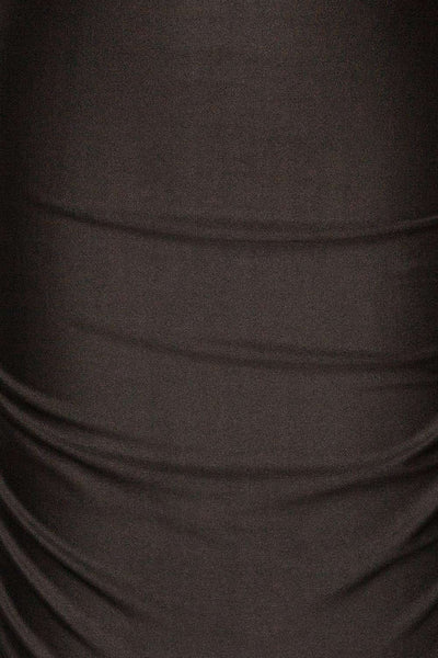 Unice Black Silky Fitted Cocktail Dress | La petite garçonne fabric