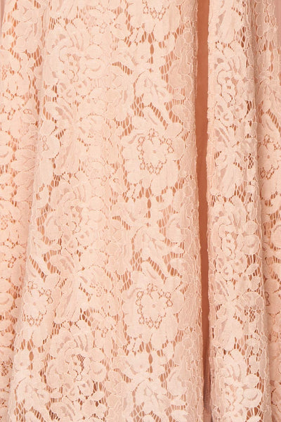 Uranie Blush Pink Lace Mermaid Gown | Boudoir 1861 fabric detail