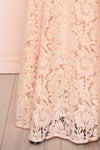 Uranie Blush Pink Lace Mermaid Gown | Boudoir 1861 bottom close-up