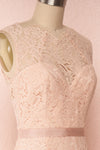 Uranie Blush Pink Lace Mermaid Gown | Boudoir 1861 side close-up