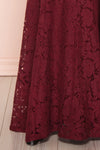 Uranie Burgundy Lace Mermaid Gown | Boudoir 1861 bottom close-up