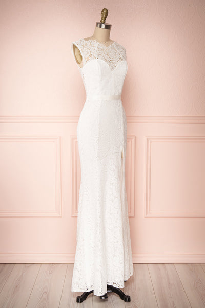 Uranie Ivoire Ivory Lace Mermaid Gown | Boudoir 1861 side view