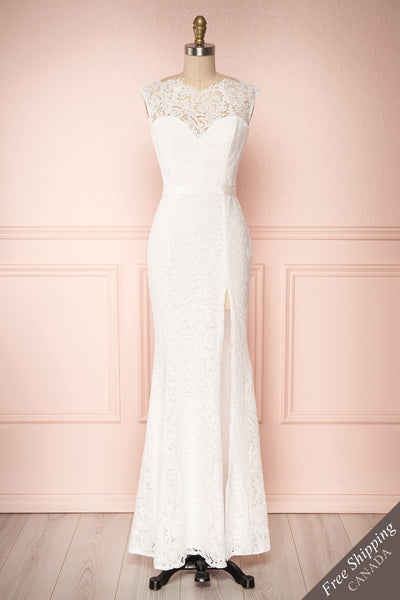 Uranie Ivoire Ivory Lace Mermaid Gown | Boudoir 1861 front view