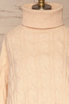 Utrepa Beige Cropped Knitted Turtleneck | La petite garçonne  front close up