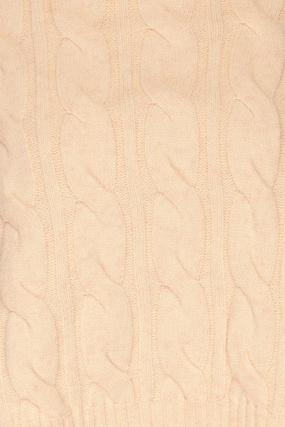 Utrepa Beige Cropped Knitted Turtleneck | La petite garçonne  fabric