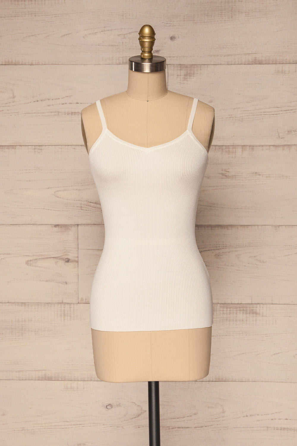 Valezan White Ribbed Fitted Cami | La Petite Garçonne