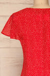 Valkyrie Red Polka Dot Short Dress | La petite garçonne  back close-up