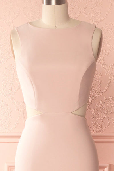 Vallata Blush Cut-Outs Mermaid Gown | Boudoir 1861 front close up