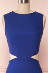 Vallata Bleuet Royal Blue Maxi Dress | La petite garçonne front close up