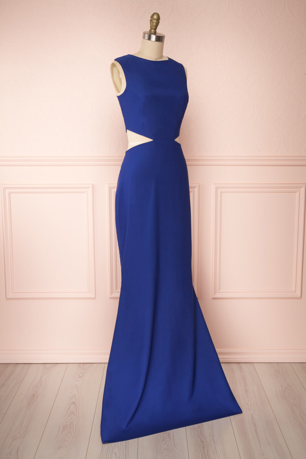 Vallata Royal Blue Fitted Mermaid Maxi Gown