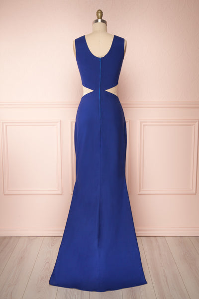 Vallata Bleuet Royal Blue Maxi Dress | La petite garçonne back view