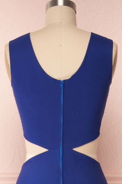 Vallata Bleuet Royal Blue Maxi Dress | La petite garçonne back close up