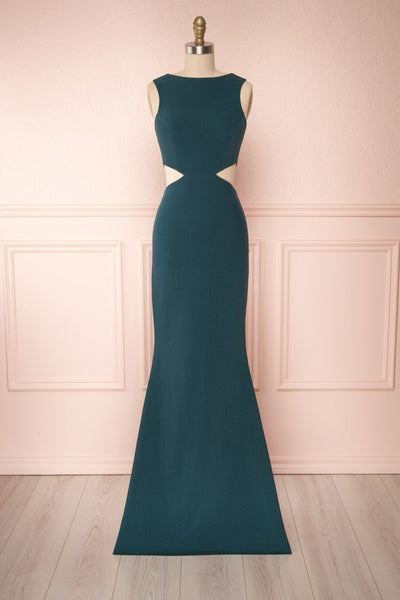 Vallata Emerald Green Fitted Maxi Dress | La petite garçonne