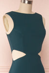 Vallata Emerald Green Fitted Maxi Dress | La petite garçonne side close up