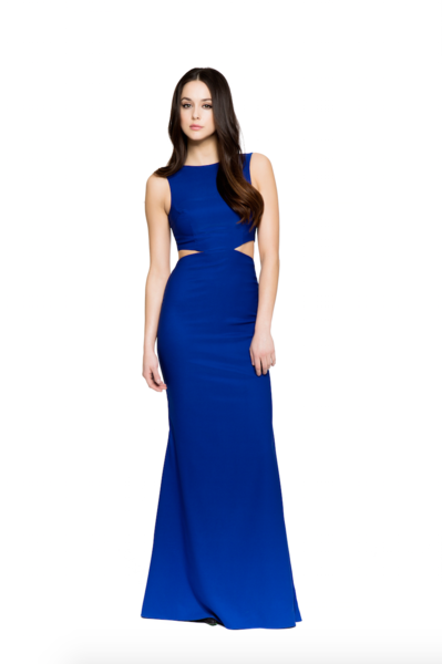 Vallata Bleuet Royal Blue Maxi Dress | La petite garçonne model