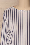 Valloriate Navy Blue & White Stripes Blouse | La Petite Garçonne