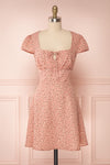 Vanadis Pink Floral A-Line Short Dress | Boutique 1861 front view