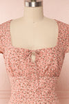 Vanadis Pink Floral A-Line Short Dress | Boutique 1861 front close up