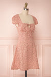 Vanadis Pink Floral A-Line Short Dress | Boutique 1861 side view