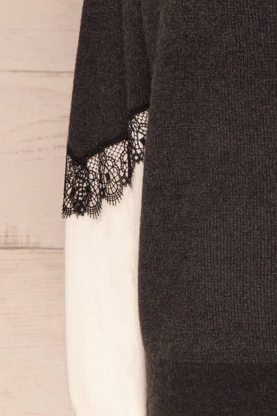 Vasseny Carbone Dark Grey & White Knit Sweater | La Petite Garçonne 7