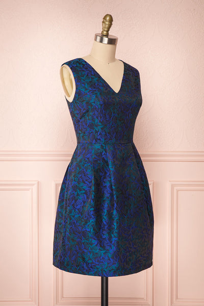 Vanko Blue Cocktail Dress with Embroidery | Boutique 1861 side view