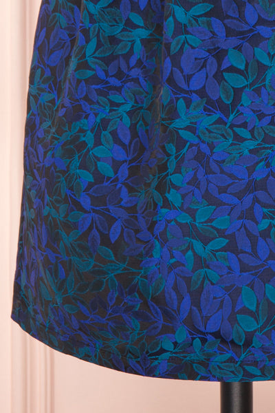 Vanko Blue Cocktail Dress with Embroidery | Boutique 1861 bottom close-up