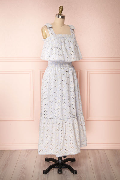 Vanolie Baby Blue English Embroidered Dress | Boutique 1861 side view