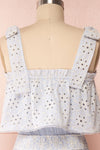 Vanolie Baby Blue English Embroidered Dress | Boutique 1861 back close up