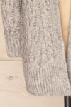 Varvarin Light Grey Knit Cardigan | La Petite Garçonne bottom close-up