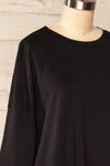 Vasto Black Oversized T-Shirt | La petite garçonne side close up