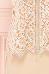 Vasylyna Beige Floral Lace T-Shirt |bottom close up| Boutique 1861