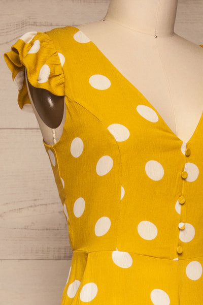 Veendam Yellow Jumpsuit | Combinaison | La Petite Garçonne side close-up