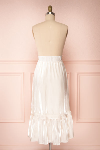 Venelle Ivory Mid-Length Skirt w/ Frills | Boutique 1861 back view