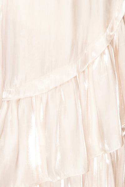 Venelle Ivory Mid-Length Skirt w/ Frills | Boutique 1861 fabric