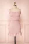 Venetia Light Pink Ruched Short Dress | Boutique 1861 front view
