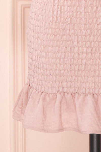 Venetia Light Pink Ruched Short Dress | Boutique 1861 skirt