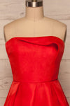 Venosa Red Strapless Maxi Dress front close up | La petite garçonne